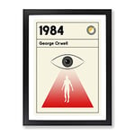 Book Cover 1984 George Orwell Modern Framed Wall Art Print, Ready to Hang Picture for Living Room Bedroom Home Office Décor, Black A3 (34 x 46 cm)