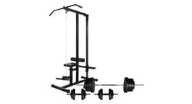 Tour de musculation avec jeu d halteres et poids 60 5 kg sport fitness noir