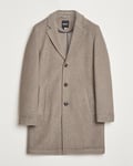 BOSS BLACK Hyde Structured Wool Coat Dark Beige