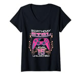 Womens 15th Birthday Gaming Gift Girl Age 15 Year Old Gamer Girls V-Neck T-Shirt