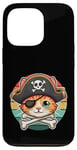 Coque pour iPhone 13 Pro Adorable chat avec chapeau de pirate pour enfant