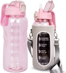 Justfwater Sports vesipullo pillillä, 2 l, pinkki