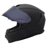 Zorax Falcon Noir Mat XL (61-62cm) Casque Moto intégral homologué Approuvé ECE 22.06 + Supplémentaire Visière fumée foncée