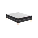 Ensemble Matelas Sommier 140 x 200 Vitality 1.1 140x200 + sommier gris fumé +pieds