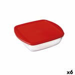 Panier-repas carré avec couvercle Ô Cuisine Cook & Store Rouge 1 L 20 x 17 x 