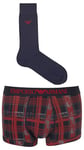 Emporio Armani Men's Tartan Mix Gift Set Socks + Trunk, Stampa SCOZZES/Marin, M