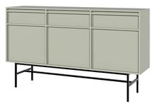 Selsey Commode Deboute Meuble De Rangement À 3 Tiroirs 3 Portes Push to Open 154 cm Sauge Evo