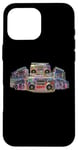 Coque pour iPhone 16 Pro Max Radio Hiphop Boom Box années 80 et 90 pour amateurs de rap pour hommes, femmes, enfants