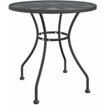 Table de jardin Ø80x72 cm Maille métallique Anthracite - Anthracite