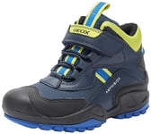 Geox J New Savage Boy B A Sneaker, Navy Lime Green, 7.5 UK Child