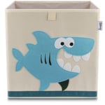 Boîte de rangement en tissu pour enfant "requin" sur fond clair, compatible Ikea Kallax Lifeney Fackelmann