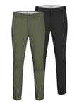 Jack & Jones 2-Pack Marco Dave Chino Trousers - Multi, Multi, Size 28, Inside Leg Regular, Men