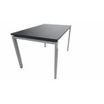 Bureau individuel réglable en hauteur profondeur 80 cm Producteo Gris aluminium CONNECT : bureau P80/obturateur prépercé/réglable 80x80/cpl noir velours/cpi gris alu