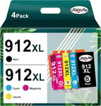 912Xl 912-Xl Cartouche Remplacement Pour 912Xl 912 Xl Cartouche D'Encre Compatible Avec Officejet 8012 8014 8015 8017 Officejet Pro 8022 8023 8024 8025(1 Noir, 1 Cyan, 1 Mégenta, 1 Jaune)