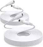 OXZEEWEE Power Extension Cable, 2 Pack 33ft (10M) 2.1mm x 5.5mm, Compatible with Universal 12V DC Adapter Cord or Wall Charger for Security Camera IP Camera/DVR/NVR System (2Pack, White)