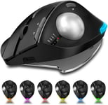 Souris Verticale sans Fil,Souris Ergonomique Bluetooth,Souris de Bureau,Souris Trackball Ergonomique RVB Programmable sans Fil,Souris Verticale sans Fil pour Multi-appareils (BT4.0+BT4.0+2.4G)