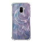 Evetane - Coque Silicone Compatible avec Samsung Galaxy A8 2018 - Protection Souple et Renforcée - Coins Antichocs - Fine et Transparente - Coque Arrière - Lune Attrape Rêve