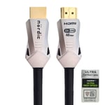 NÖRDIC CERTIFIED CABLES 5m Ultra High Speed HDMI 2.1 8K 60Hz 4K 120Hz 48Gbps Dynamic HDR eARC VRR guldpläterade kontakter