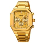 SKMEI Klocka Business Quartz Watch Square Fashion Armbandsur Luminous - Guld