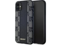 Apple Iphone 11 / Xr Dkny Hardcase Leather Checkered Mono Pattern Magsafe (Dkhmn61pcpvslk) Dėklas Telefonui Juodos Spalvos