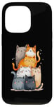 Coque pour iPhone 13 Pro Tour de chat mignonne à empiler pour un amoureux des chats