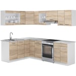 Vicco - Cuisine en angle Rick, Sonoma, 167 x 60 cm , pt Marbre