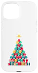 Coque pour iPhone 15 Christmas Tree Joueur de Tennis de Table Ping Pong Raquette