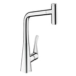 hansgrohe Metris Select M71 Mitigeur de cuisine 320, avec douchette extractible 1 jet, sBox, aspect acier inox, 73803800