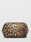 Mango Tambor Leopard Print Wash Bag, Brown