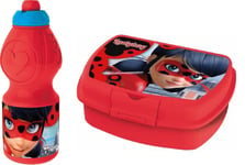 Miraculous Ladybug Small Sandwich Lunch Box and New Style Bottle Red