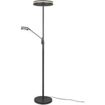 Franklin Lampadaire led avec Lampe de Lecture en Métal Anthracite avec Réglage d'Intensité Touch Dimmer + Réglage de Lumière Chaude, Naturelle et