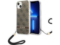 Guess Etui Guess Do Iphone 14 Plus 6,7" Brązowy/Brown Hardcase 4G Print Strap