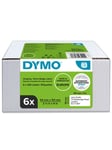 DYMO Stora LabelWriter-originalfraktetiketter/-namnetiketter | 54 mm × 101 mm | 6 rullar med 220 etiketter (1320 totalt)