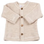 Cardigan/Kofta stickad 100% merinoull creme (100 (98/104))