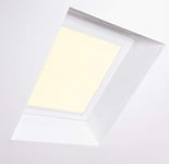 Bloc Skylight Blind 11 (114/140) for Fakro Roof Windows, Cream Blackout - White Aluminium Frame