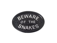 SILVER BEWARE OF THE SNAKES HOUSE DOOR PLAQUE WALL SIGN GARDEN BLACK