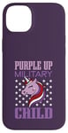 Coque pour iPhone 14 Plus Purple Up Militaire Enfant Licorne Militaire Enfant