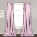 Lush Decor Reyna Lot de 2 Rideaux de fenêtre à Volants romantiques pour Chambre à Coucher, Salon ou Salle à Manger – Lilas – Décoration d'intérieur de Style Rustique et Chalet, 137,2 x 213,4 cm (l x