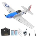 VOLANTEXRC 2CH RC Avion Jouet d'avion télécommandé avec télécommande 2 canaux 2,4 GHz RTF Avion radiocommandé pour Adultes et Enfants Facile et prêt à Voler (P51D Mustang Blu)