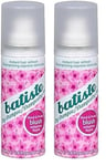 Batiste Shampooing Sec, Blush, Rafraichit les Cheveux et Apporte du Volume, Parfum Floral et Féminin, Absorbe Excès de Sebum, Sans Rinçage, 50ml (Lot de 2)