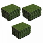 Lot de 24 dalles clipsables gazon artificiel vert  Oviala