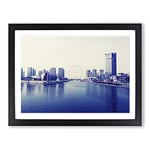 Tianjin Eye Skyline China Modern Framed Wall Art Print, Ready to Hang Picture for Living Room Bedroom Home Office Décor, Black A3 (46 x 34 cm)