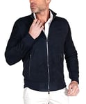 D'Arienzo Bomber Veste Cuir Daim Bleu Homme Agneau Cuir Véritable Made in Italy 106 58/4XL/Bleu