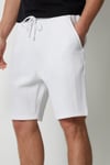 Threadbare Mens White 'Jewel' Waffle Textured Sweat Shorts - Size Large