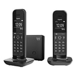 HELLO Gigaset - Extra Slim Design Phones with Answer Machine to Connect Cordless at Home - Nuisance Call Block, Speakerphone - 2 Handsets, Deep Black