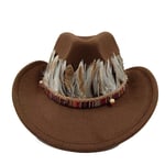 Cowboy-hattu Miesten ja naisten ritarikiharat höyhenet Asusteet Jazz-hattu Sunset Travel Beach Hat Ritarihattu Cowboy-hattu