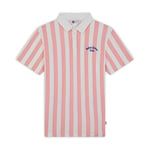 ROLAND GARROS - Polo Stripes - Homme - 100% Coton - Confortable Et Respirant - Rose et Ecru - Taille M