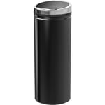 Homcom - Poubelle automatique détecteur de mouvement 50L bac amovible acier inox. noir