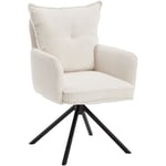 Chaise de Bureau Moderne Fauteuil de Bureau pour Chambre Siège Velours Côtelé, Chaise Bureau Pivotante Rotation de 360 Degrés, Blanc