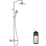 Colonne de douche thermostatique Hansgrohe Vernis Blend 200 Chromé + nettoyant Briochin